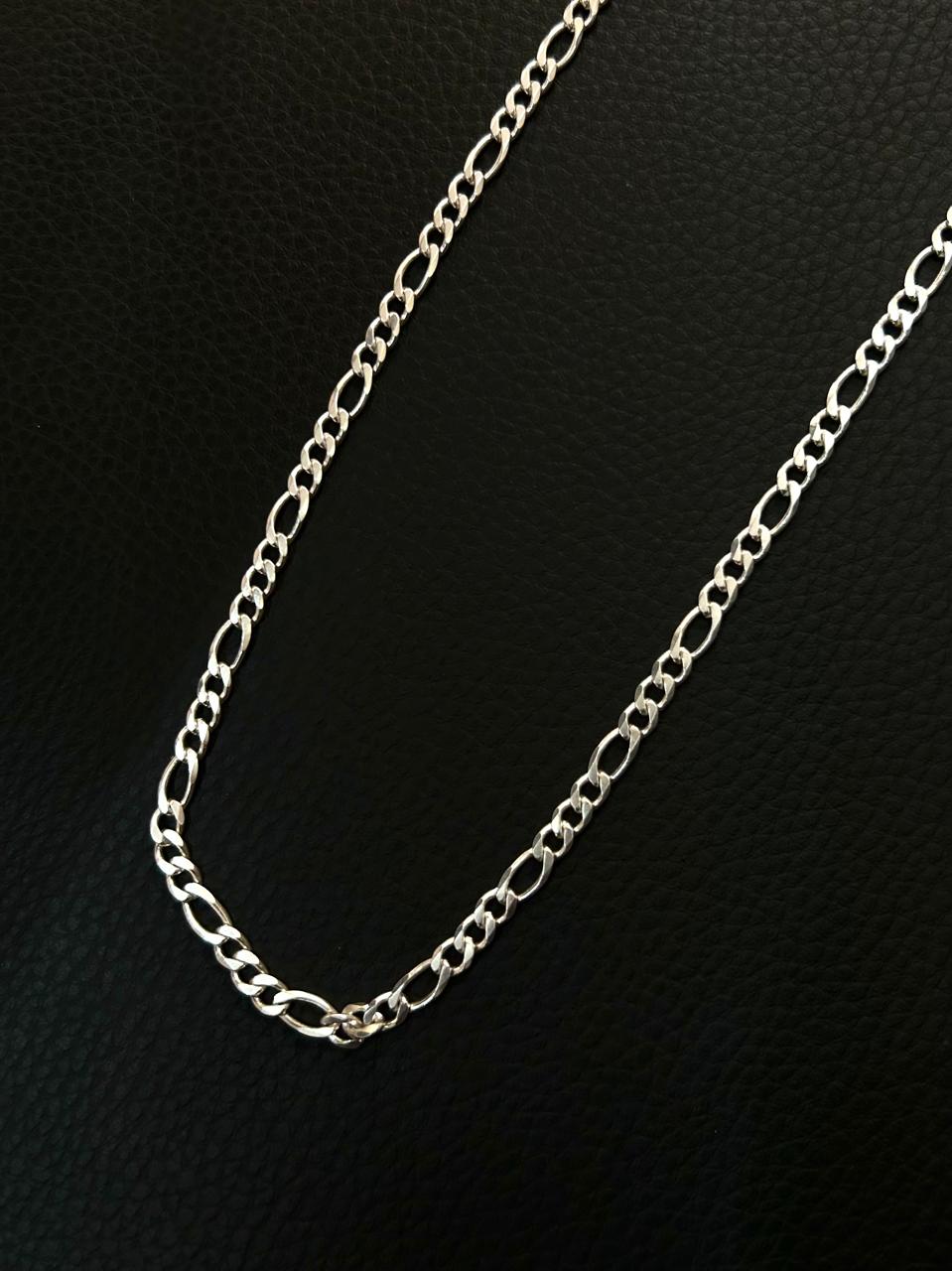 Corrente Masculina 3x1 60 cm - Banhado Prata